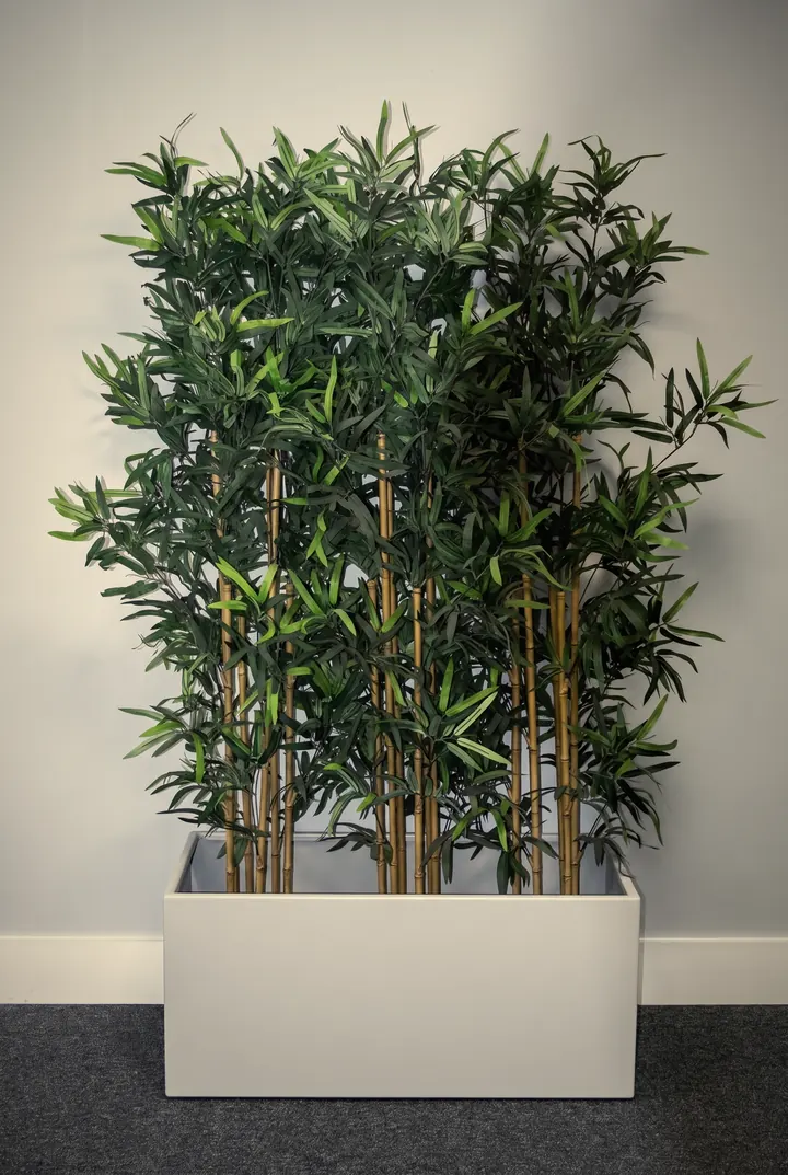 Indoor planter with bamboo