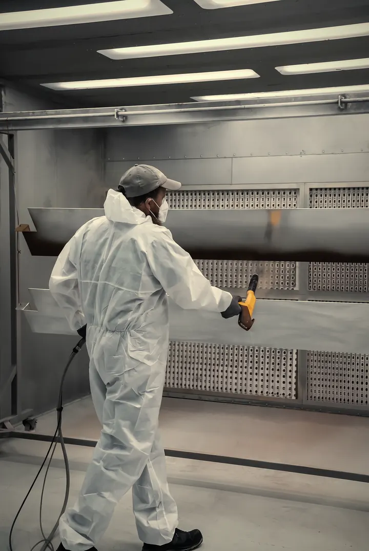 In the spray bay
